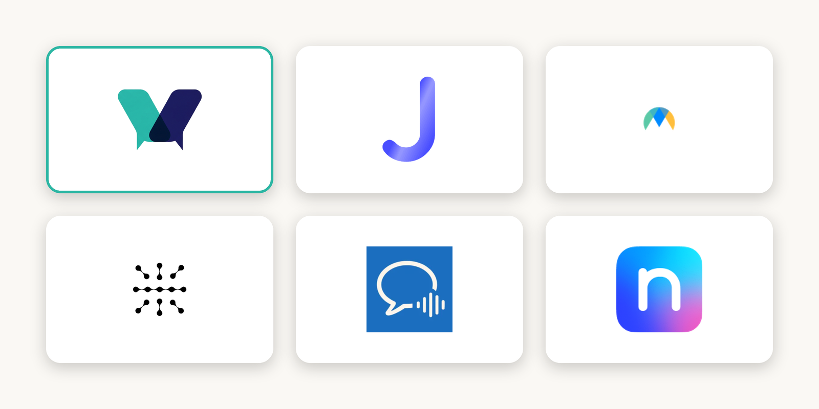 Logos of the six real-time meeting translation tools compared in this article: Verli, JotMe, Maestra, Transync, Whisperr, and Notta.