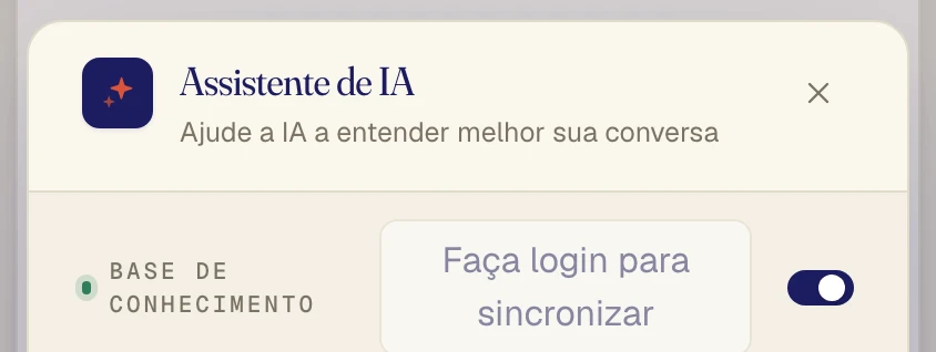 O interruptor Base de conhecimento está ligado (2).