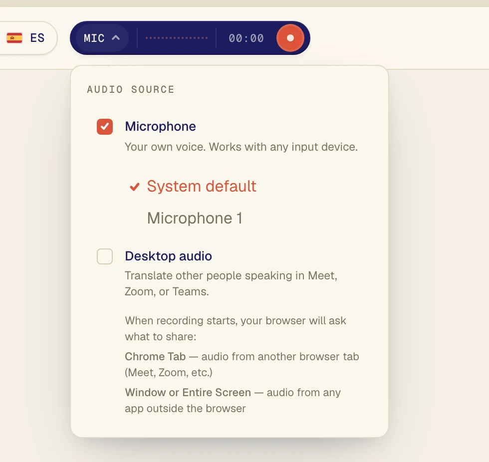 The menu has two options. Click an option to turn it on or off. A check mark means it's on.