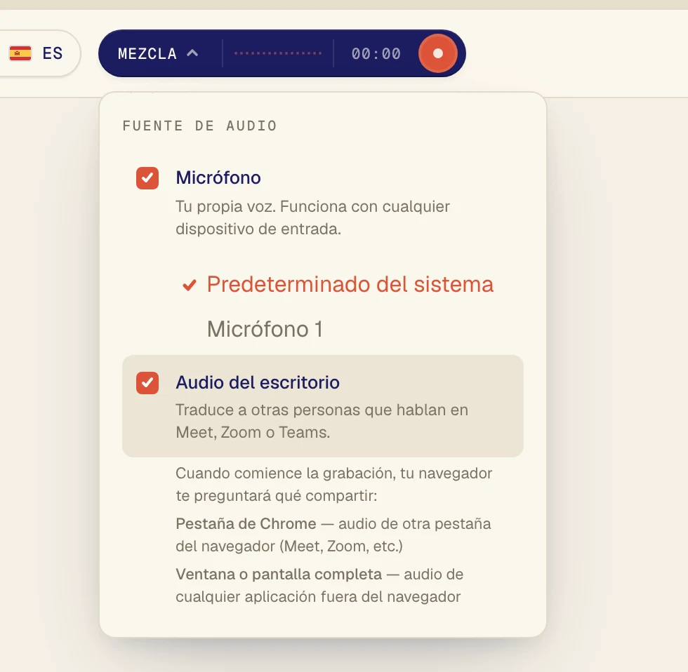 Marca las dos opciones. El botón ahora dice Mezcla.