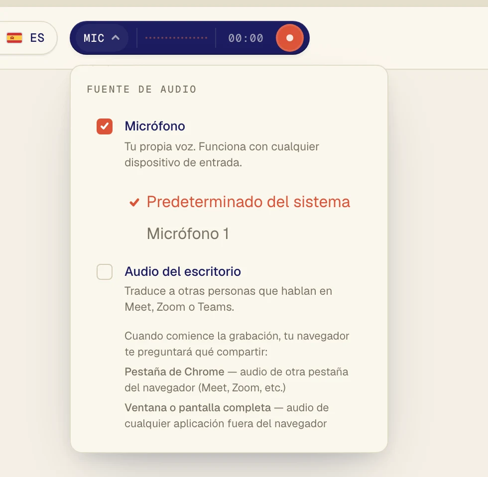 El menú tiene dos opciones. Haz clic en una para activarla o desactivarla. La marca de verificación indica que está activada.