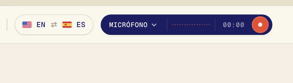 Faga clic no botón escuro que hai ao lado do botón de gravar para abrir o menú Fonte de audio.