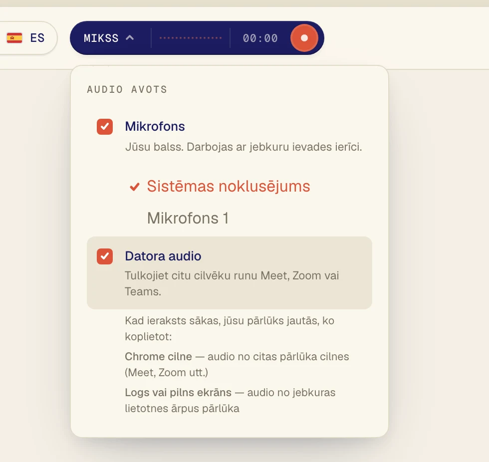 Atzīmējiet abas opcijas. Uz pogas tagad ir Mikss.