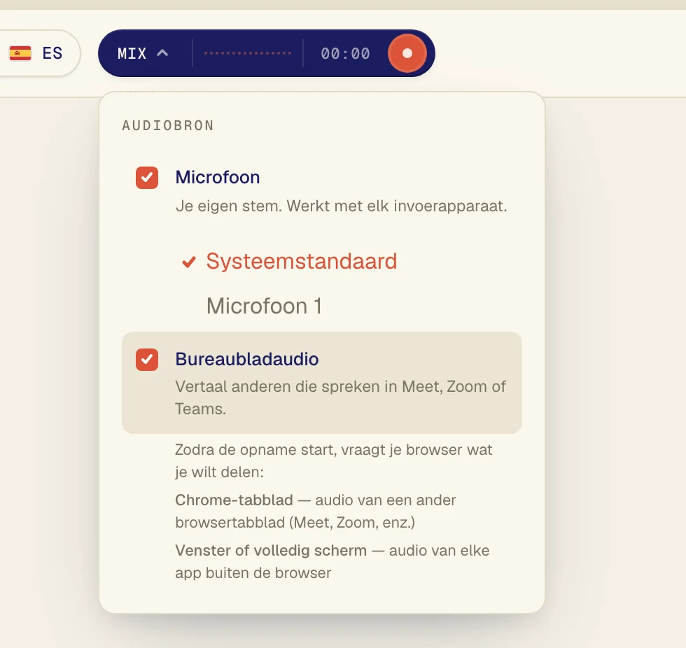 Vink beide opties aan. Op de knop staat nu Mix.
