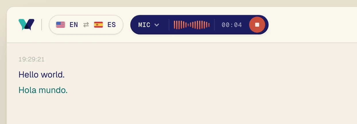 I-play ang audio. Sa loob ng ilang segundo, lalabas ang orihinal na mga salita, kasama ang salin sa ilalim mismo nito.