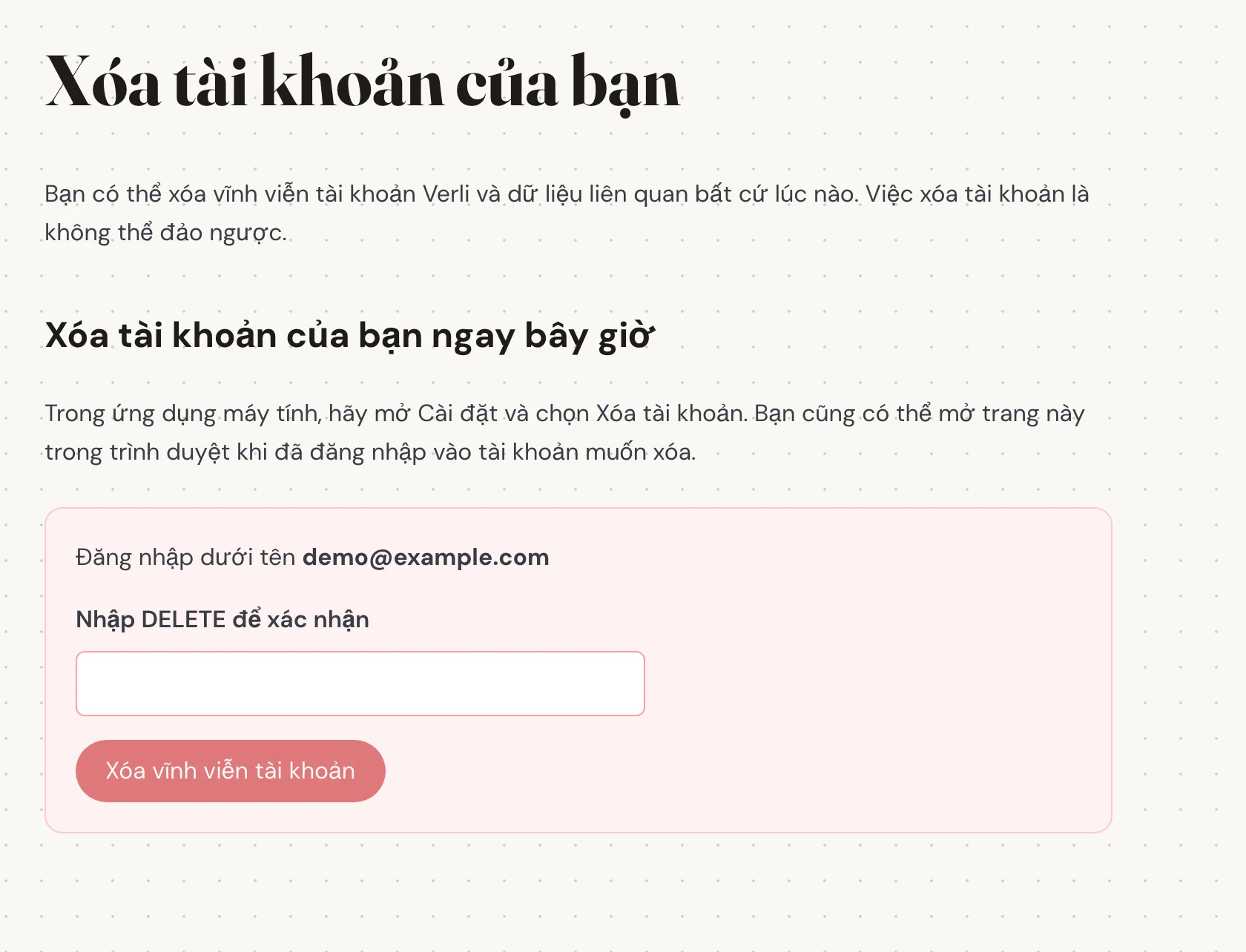 Kiểm tra email hiển thị bên cạnh Đăng nhập dưới tên. Đảm bảo đó là tài khoản có lịch sử đã lưu mà bạn muốn xóa. Đọc những gì sẽ bị xóa trước khi tiếp tục.